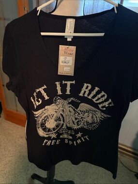 Liberty Wear Black Crewneck Tee with Branded Tag